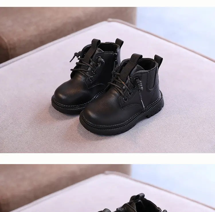 Beautiful Shoe’s Kids Leather Chelsea Boots Waterproof Children Sneakers Beige Toddler Snow Boots Girl Winter Shoe Boy