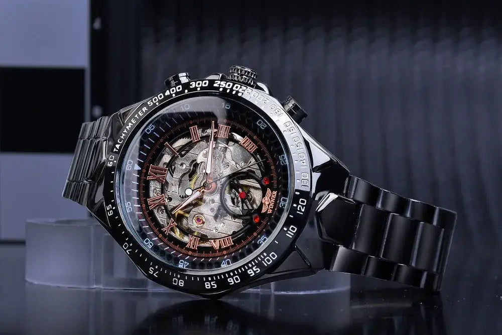 Montre Winner Mechanical Sport Design Bezel Golden Watch Mens Watches Top Brand Luxury Montre Homme Clock Men Automatic