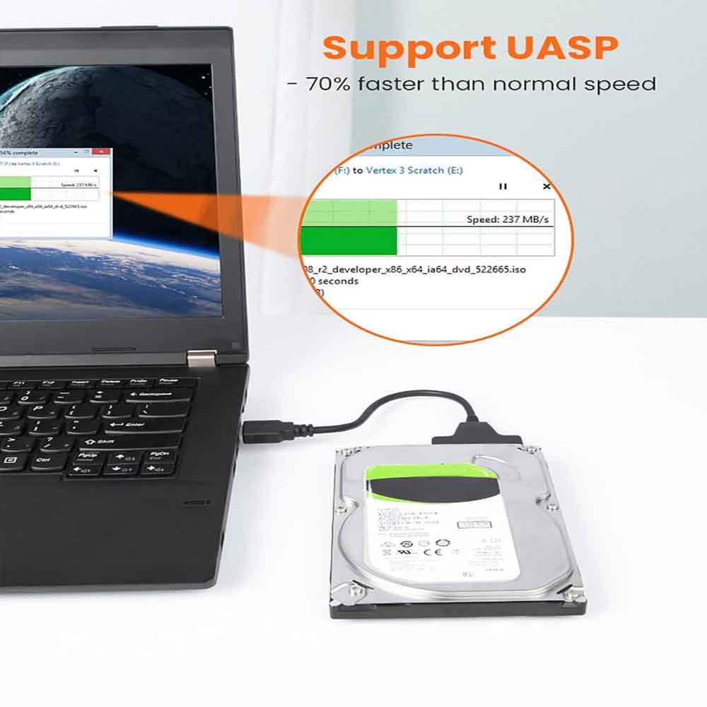USB 3.0 SATA Cable Adapter Up to 6 Gbps Extension Computer Cables Connectors Support 2.5 Inches External Ssd Hdd Hard