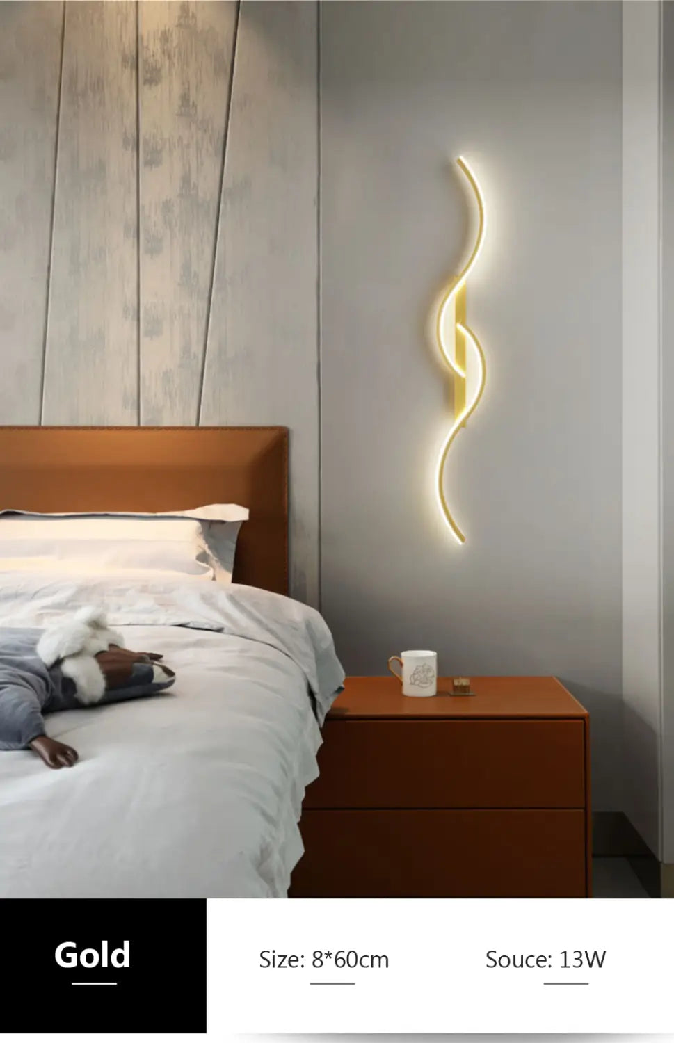 Modern LED Wall Lamp Minimalist Led Light Bedroom Bedside Long Strip Wall Sconces Living Room Home Indoor Lighting