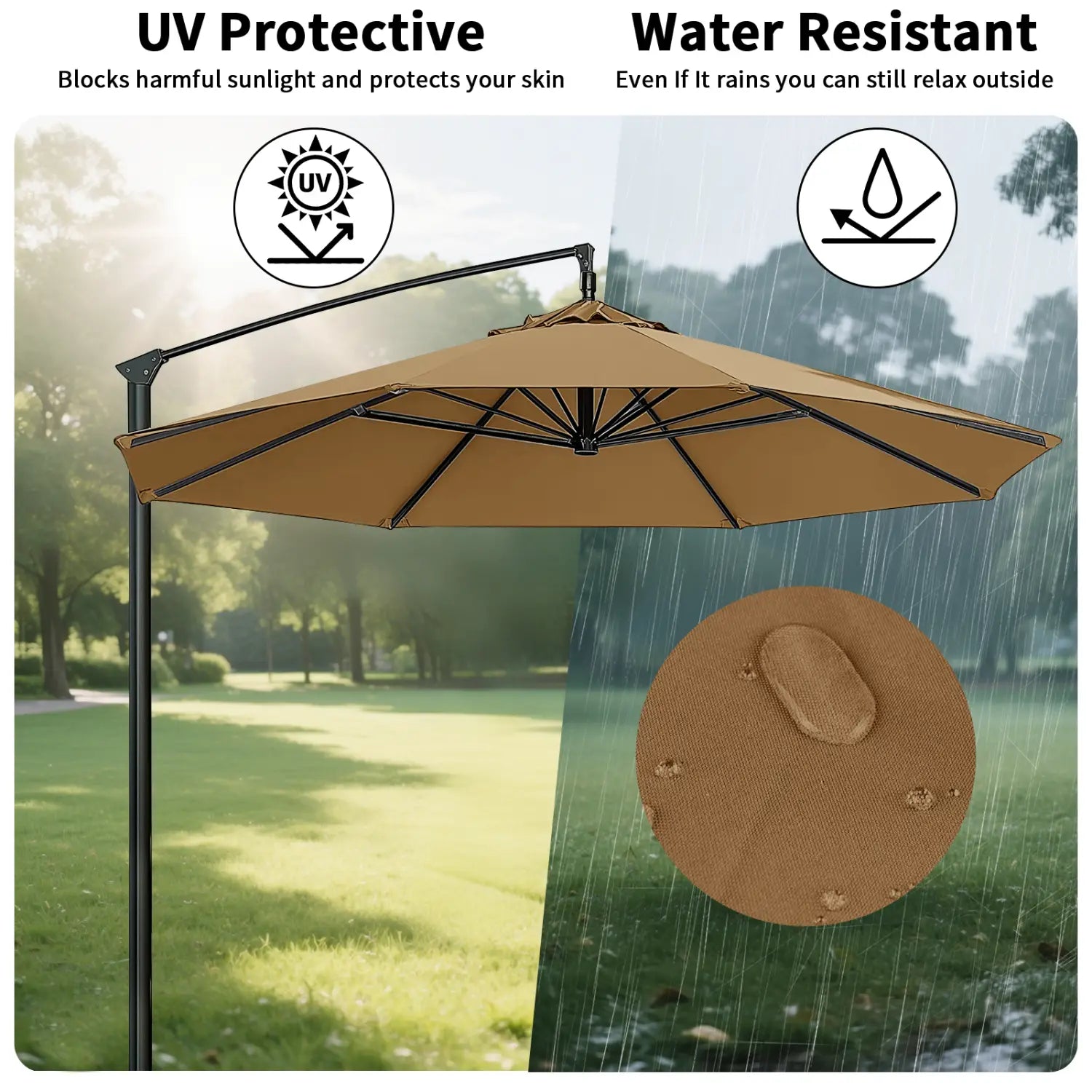 Replacement Parasol Canopy Universal Umbrella Replacement Cloth Garden Parasol Sunshade Cover for Garden Patio Yard