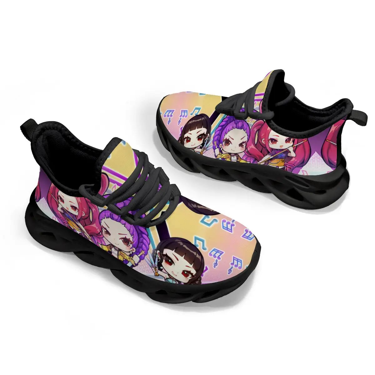 Beautiful Shoe’s Children’s Casual Shoes Cartoon Girls Music Notes Print Casual Sports Sneakers Casual Running Shoes