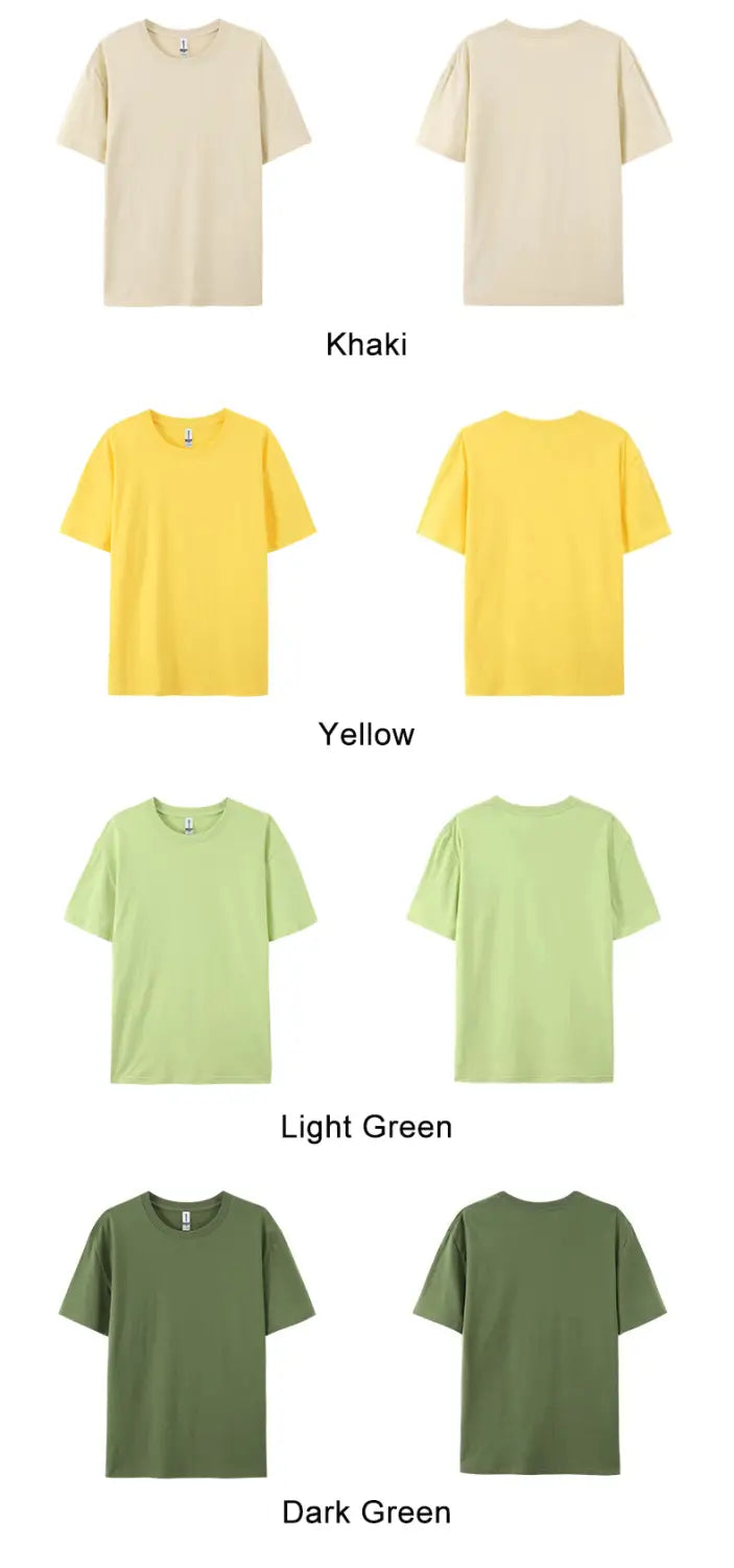 100% Cotton Solid Color T-Shirts Men Woman Short Sleeve Fashion Brand Trend Casual Soft Clothing Tees Breathable Summer