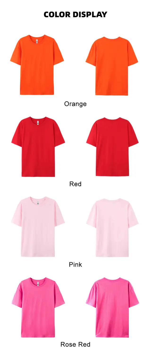 100% Cotton Solid Color T-Shirts Men Woman Short Sleeve Fashion Brand Trend Casual Soft Clothing Tees Breathable Summer