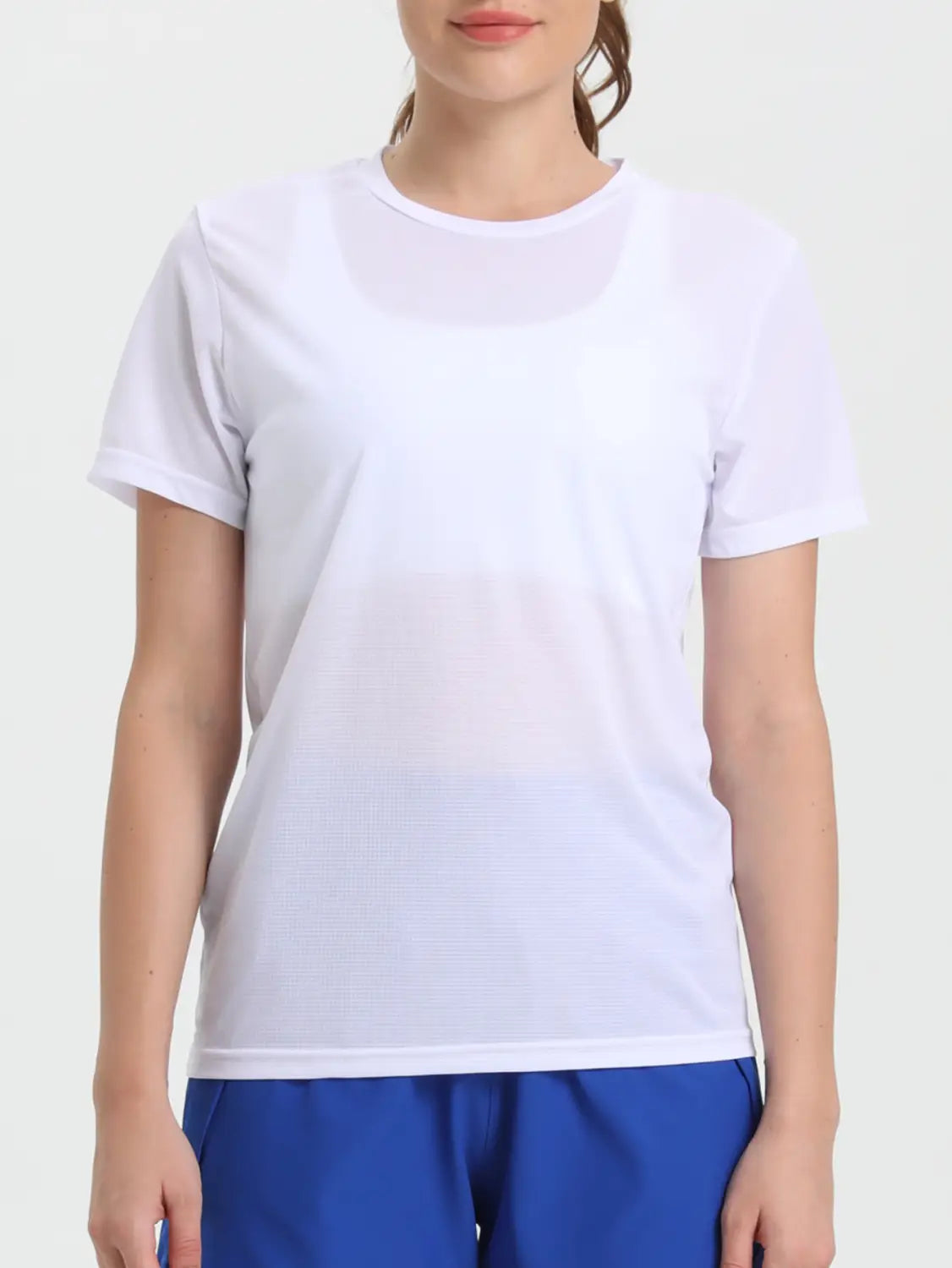 Women’s Solid Color Ultralight Quick Dry Sport T-Shirt,Breathable Lightweight,Running Gym Compression Shirt