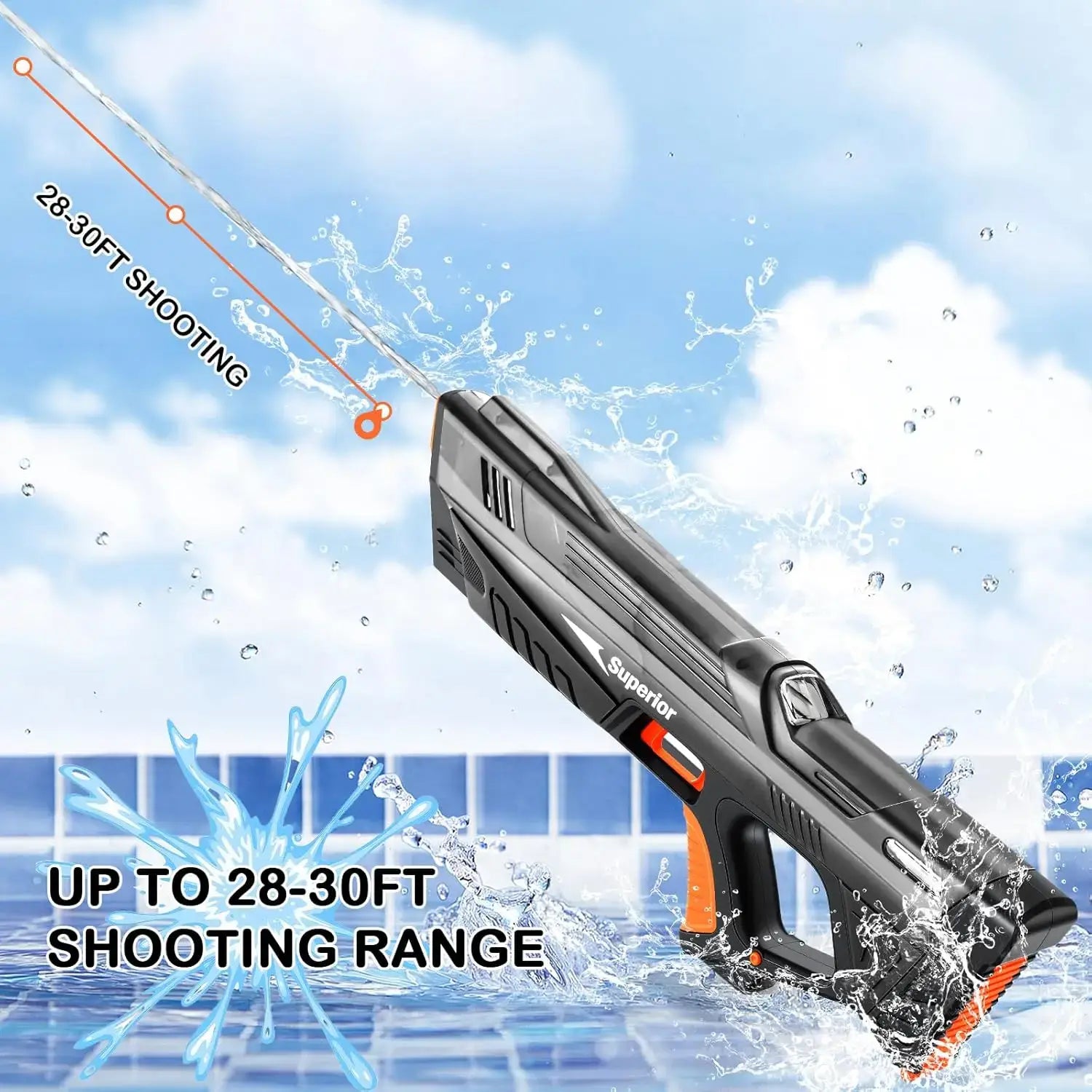 Electric Water Gun Toys Auto Suction Water Guns for Adults Squirt Guns Battery Powered Automatic Water Blasts Party Toy