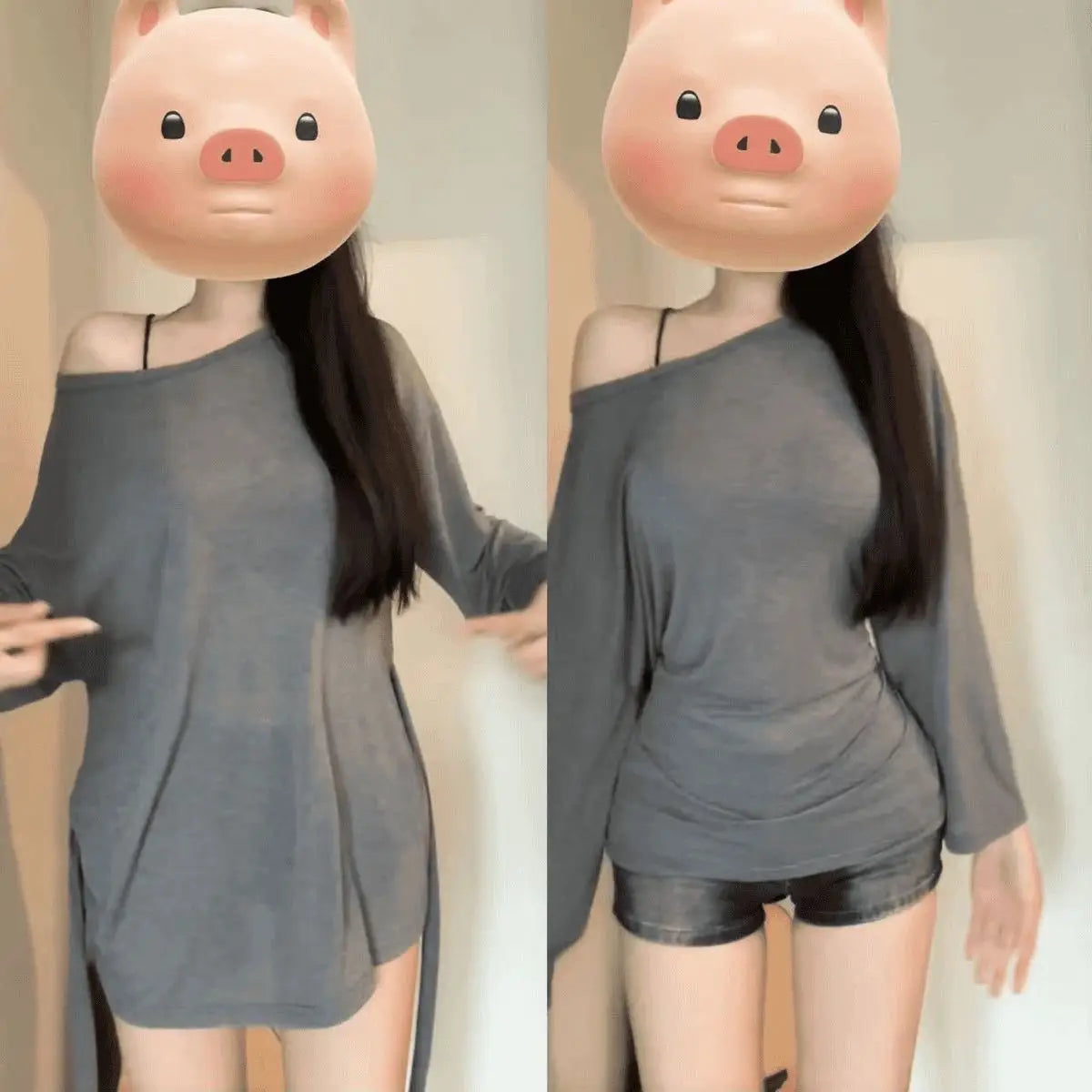 See Through Long sleeve Oversize T shirt Women Sexy Back Bandage Off shoulder Top Female Basic Long Tees Korean Chic