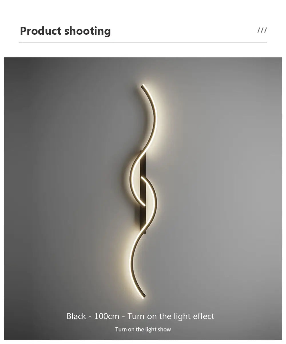 Modern LED Wall Lamp Minimalist Led Light Bedroom Bedside Long Strip Wall Sconces Living Room Home Indoor Lighting