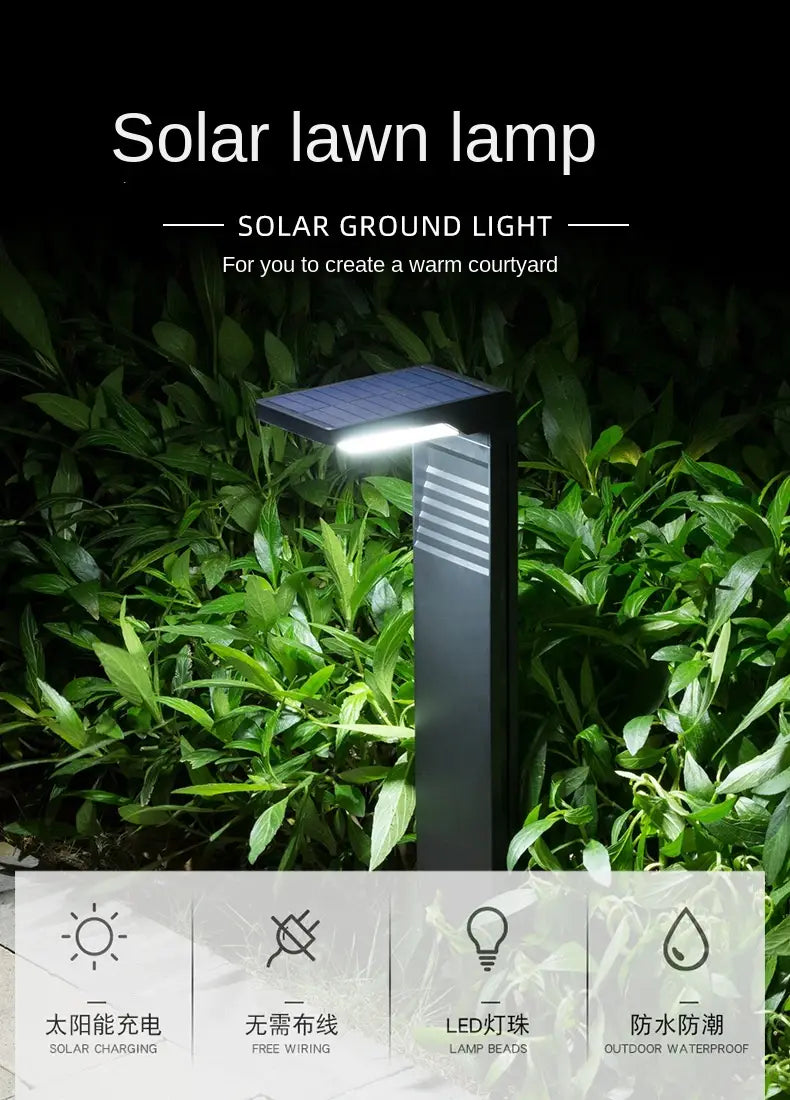 Solar Courtyard Lights Household Outdoor Landscape Lights Park Road Waterproof Lawn Lights Garden Floor Plug-in Lights