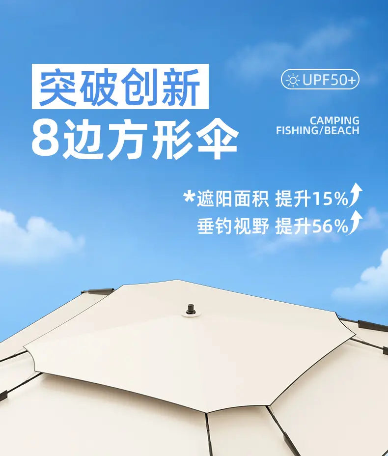New 2.0-2.6M Fishing Parasol Innovative Octagonal Sunshade Umbrella Outdoor Portable Camping Fishing umbrella Big Beach