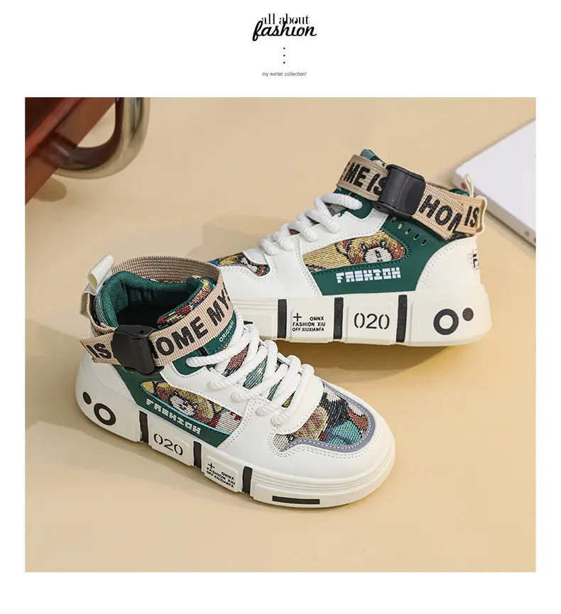 Beautiful Shoe’s New Classic Leather Shoes Kids Shoes Girls Sneakers Boys Shoes Fashion Casual Running Sneakers Walking