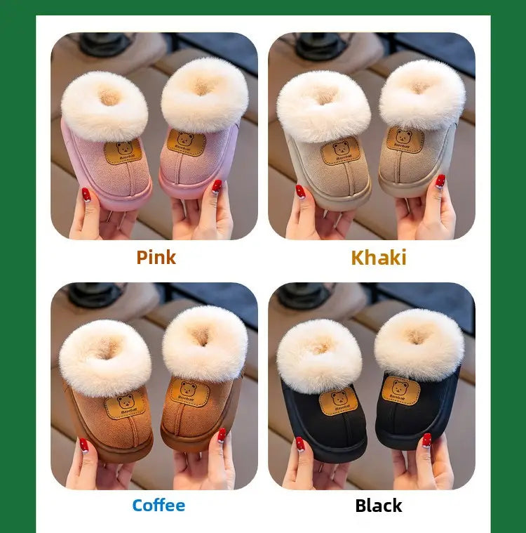 Beautiful Shoe’s Cute Cartoon Winter Boots For Children Boy’s Girl’s Plush Boots Thick Warm Velvet Faux Fur Snow Boot