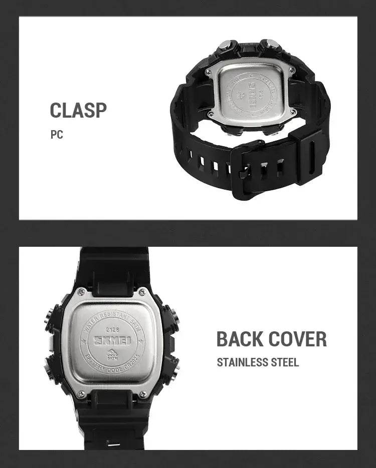 SKMEI 2126 Digital Sports Watch 50m Waterproof Countdown Alarm