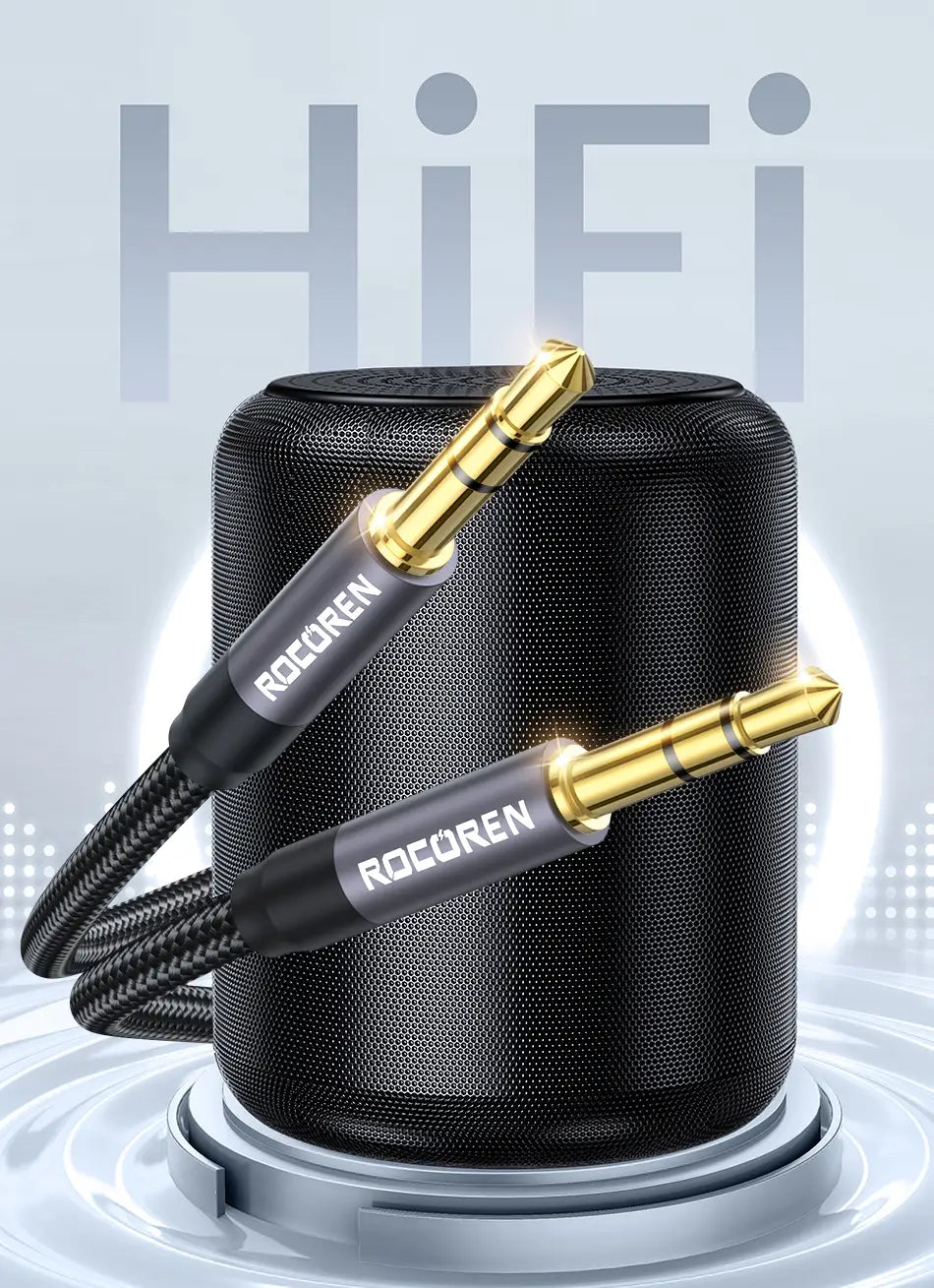Rocoren Audio Cable 3.5 mm Jack Male to Male Aux Cable For Phone Headphone Car MP3 Speaker Computer 3.5mm Jack Aux Wire