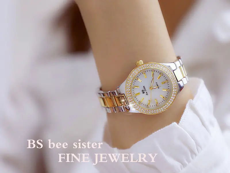 Montre Women Wrist Watches For Ladies Dress Gold Watch Crystal Diamond Women Watches Stainless Steel Silver Clock
