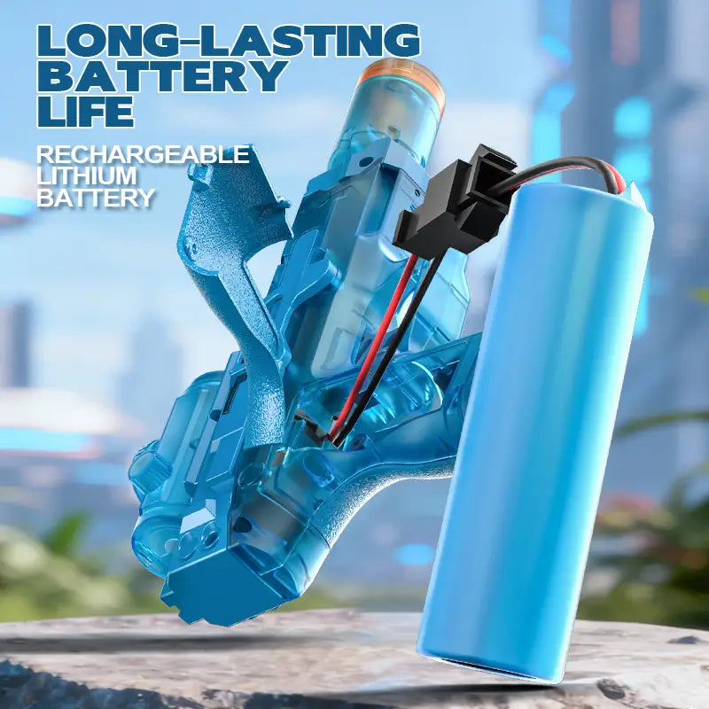 Electric Water Gun Automatic Continuous Firing Squirt Gun Outdoor Toy Long Range Shooting Water Gun with Lights
