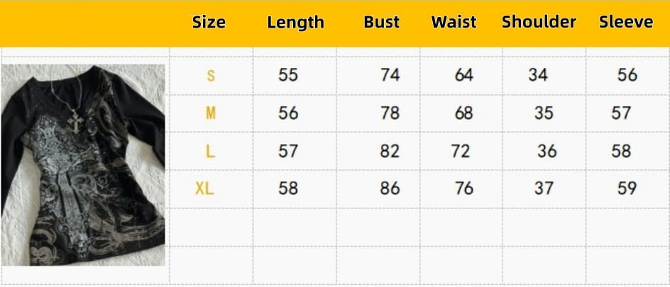 Retro Hip Hop Y2K T-Shirts Fashion Women Sexy Long Sleeve Gothic Vintage Punk Streetwear Tops Casual Slim Hot Girl