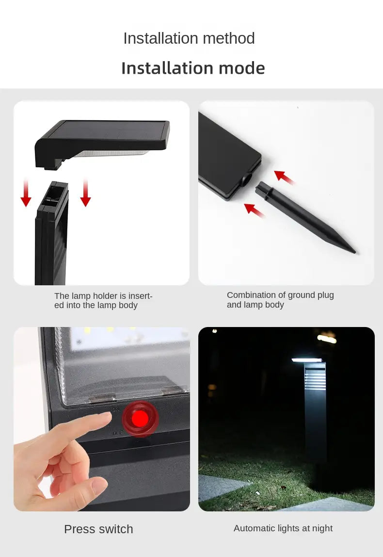 Solar Courtyard Lights Household Outdoor Landscape Lights Park Road Waterproof Lawn Lights Garden Floor Plug-in Lights