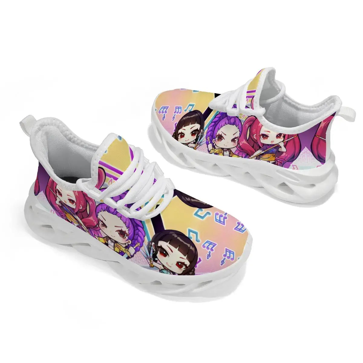 Beautiful Shoe’s Children’s Casual Shoes Cartoon Girls Music Notes Print Casual Sports Sneakers Casual Running Shoes