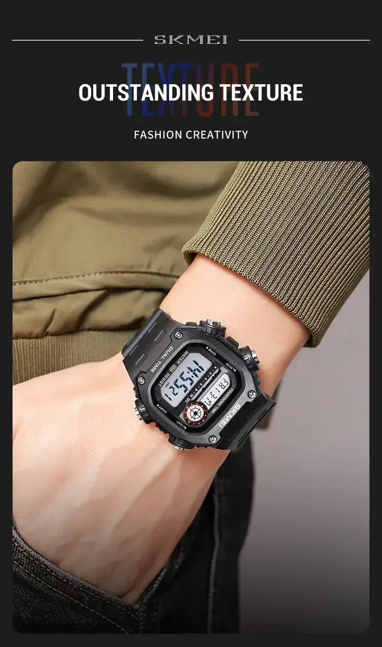 SKMEI 2126 Digital Sports Watch 50m Waterproof Countdown Alarm