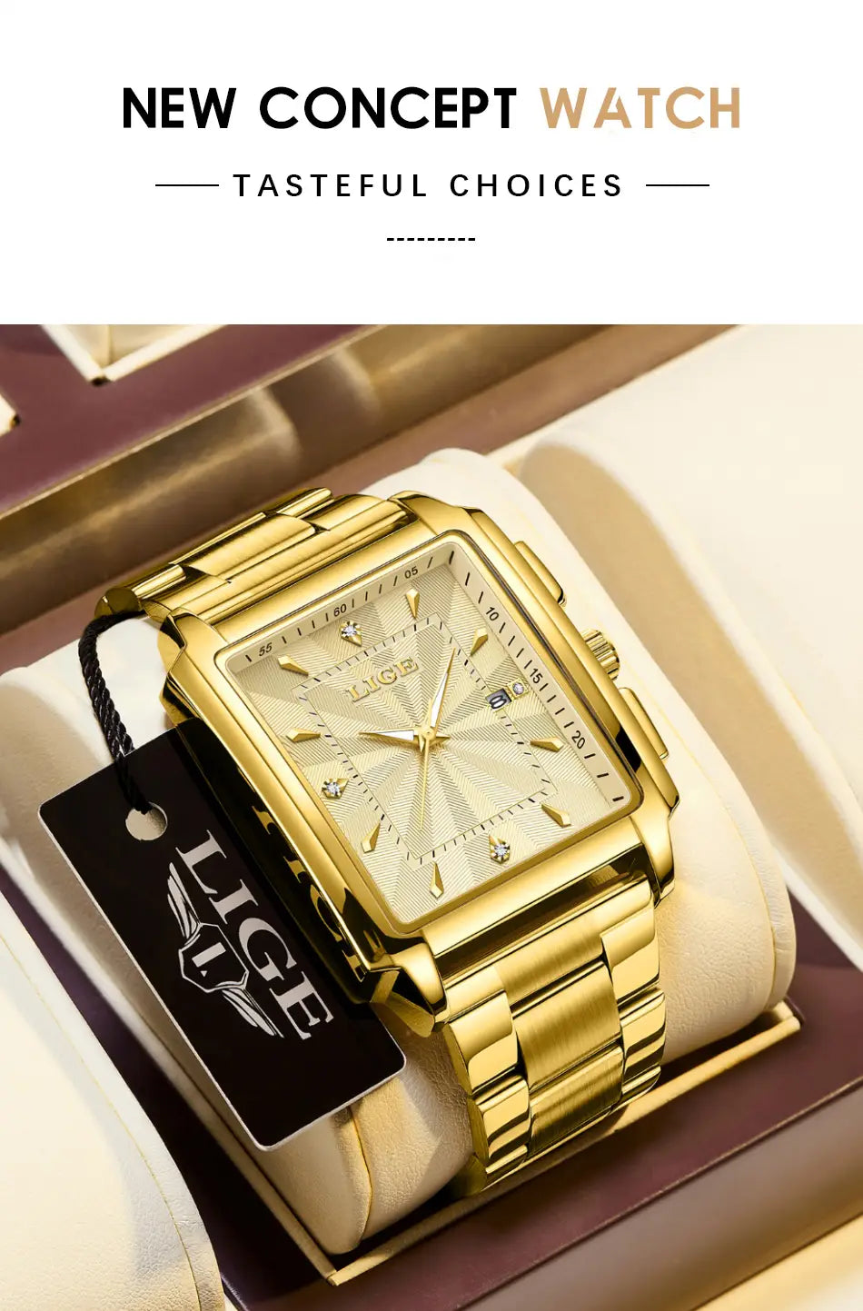 Montre LIGE Luxury Waterproof Quartz Watch for Women Date Display