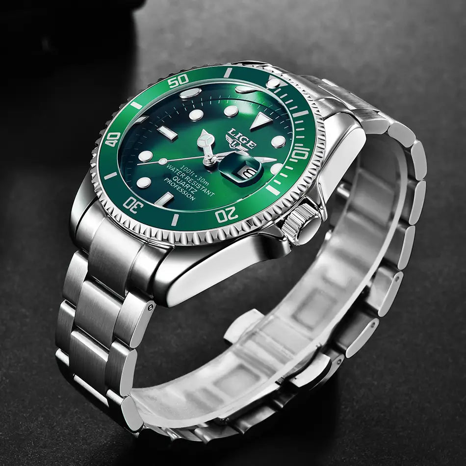 Montre LIGE Watch For Men Top Brand Luxury Fashion Men Watch Casual Business Waterproof Chronograph Quartz Wristwatches