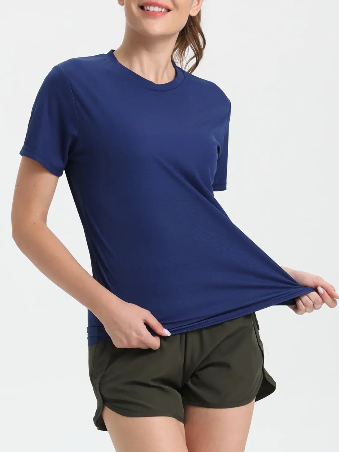 Women’s Solid Color Ultralight Quick Dry Sport T-Shirt,Breathable Lightweight,Running Gym Compression Shirt
