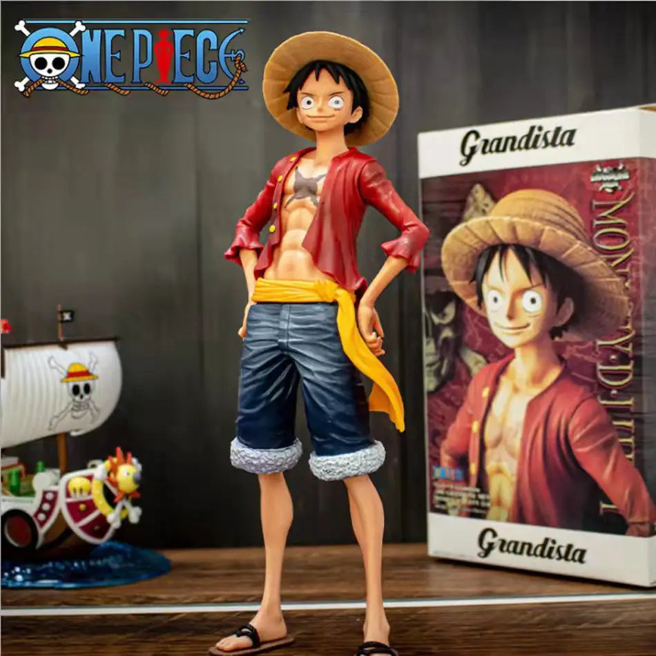 28cm One Piece Anime Figure Confident Smiley Luffy Three Form Face Changing Action Figurine Doll PVC Model Toys