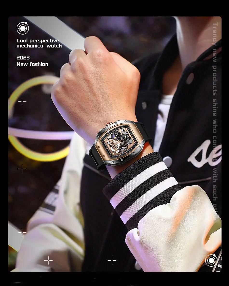 Montre Waterproof Luminous Quartz Sport Watch with Comfortable Silicone Band
