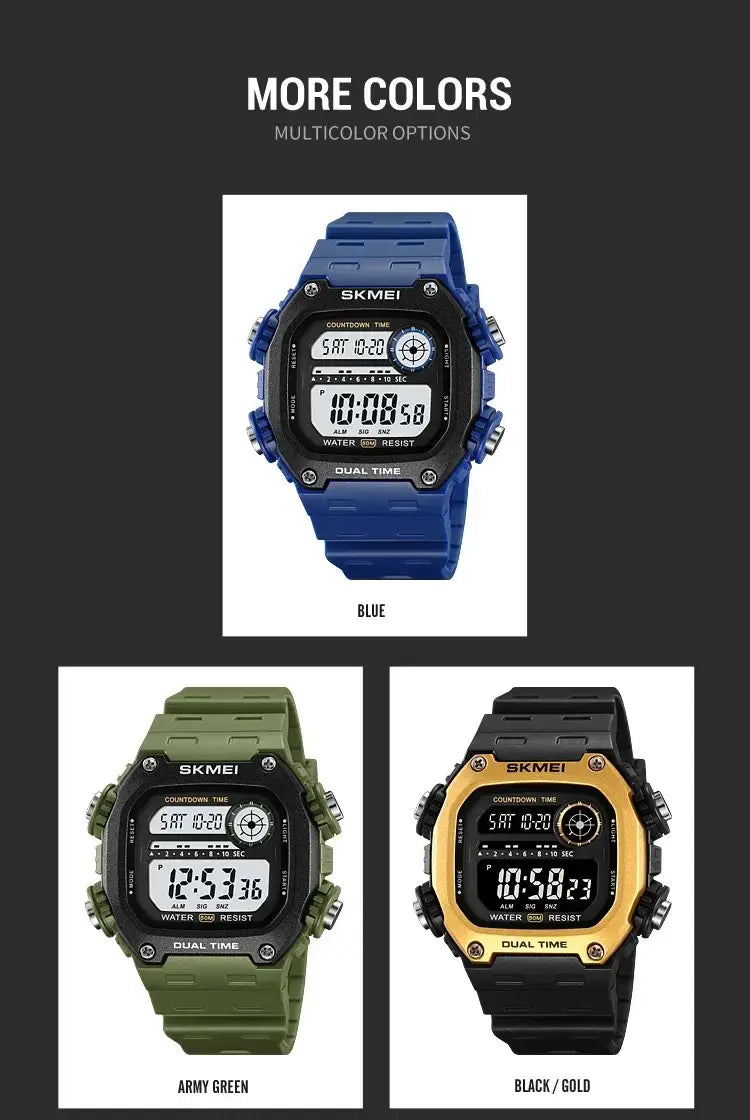 SKMEI 2126 Digital Sports Watch 50m Waterproof Countdown Alarm