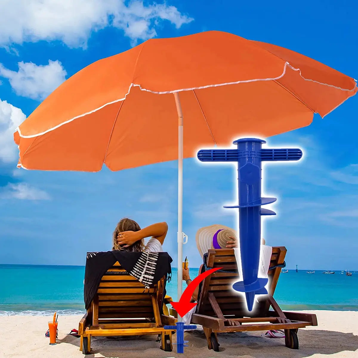 1-Pack Plastic Beach Umbrella Plug Base Floor Fork Insert Accessory