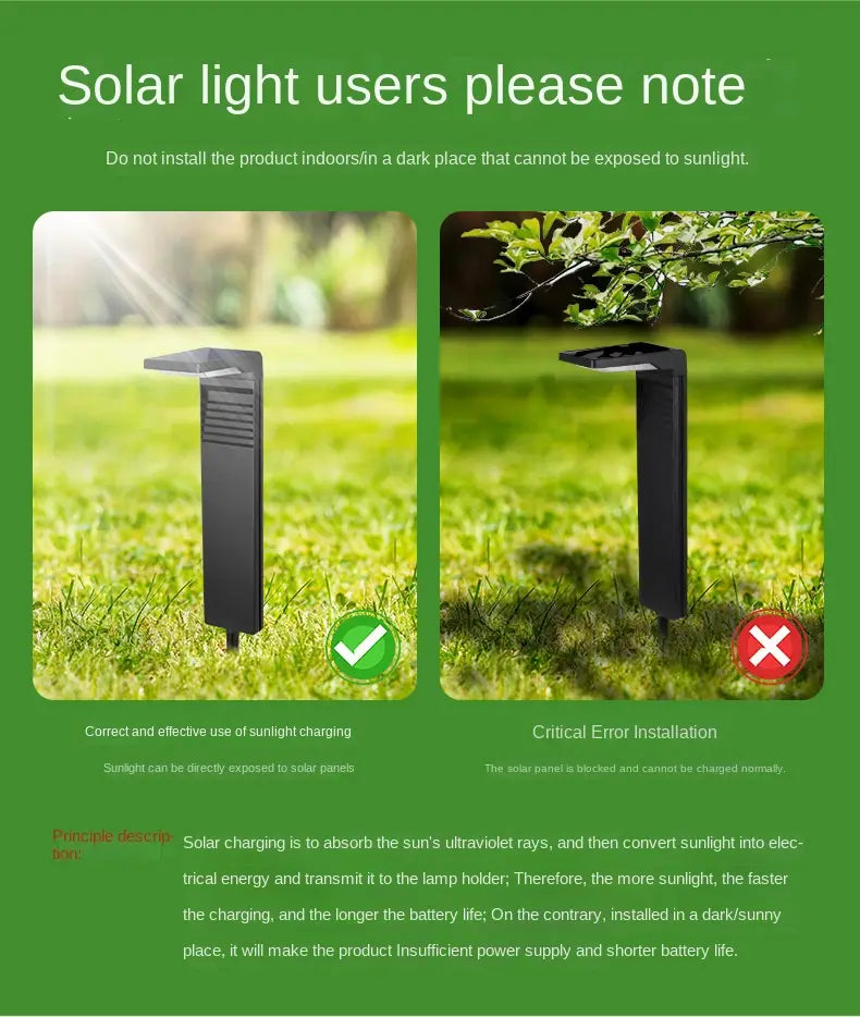 Solar Courtyard Lights Household Outdoor Landscape Lights Park Road Waterproof Lawn Lights Garden Floor Plug-in Lights