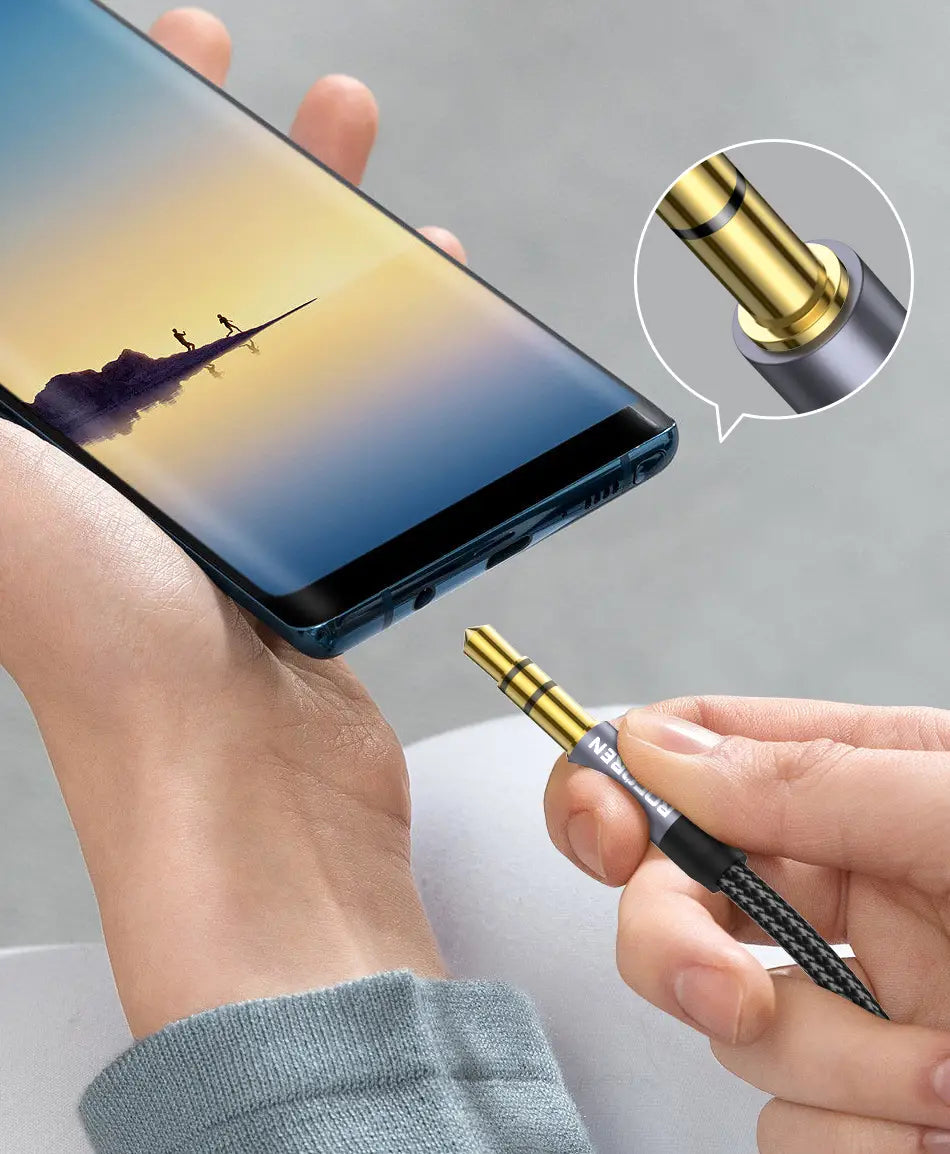 Rocoren Audio Cable 3.5 mm Jack Male to Male Aux Cable For Phone Headphone Car MP3 Speaker Computer 3.5mm Jack Aux Wire