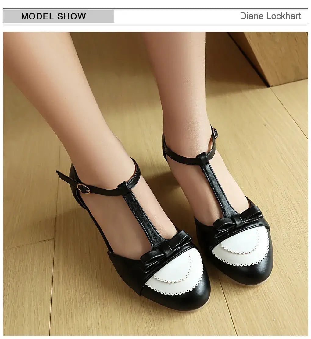Beautiful Shoe’s Women Pumps High Heels Mary Jane Shoes Bow Shoes Thick High Heel Casual Ladies Pumps Pink Chaussures