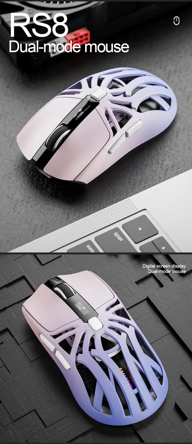 SmailWolf RS8 Bluetooth wireless 2.4g gaming mouse triple-mode lightweight e-sports gaming 1K return rate 10000DPI