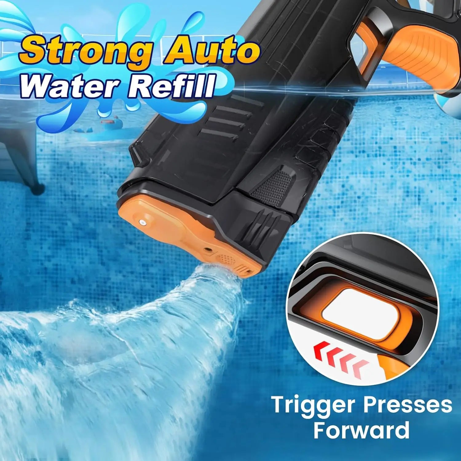 Electric Water Gun Toys Auto Suction Water Guns for Adults Squirt Guns Battery Powered Automatic Water Blasts Party Toy