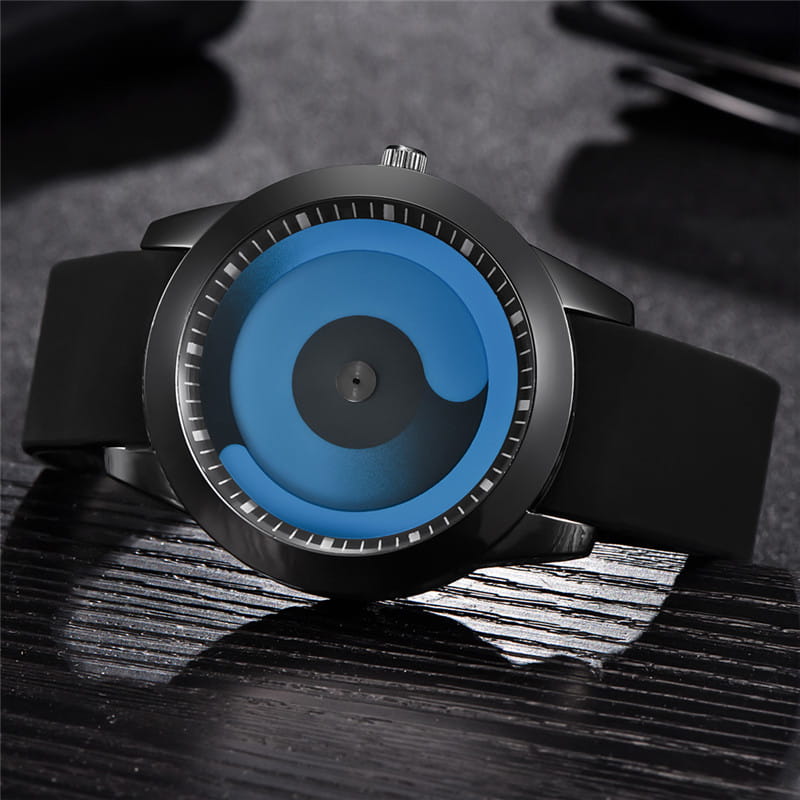 Montre Quartz Men Watch with Durable Rubber Band and Minimal Design