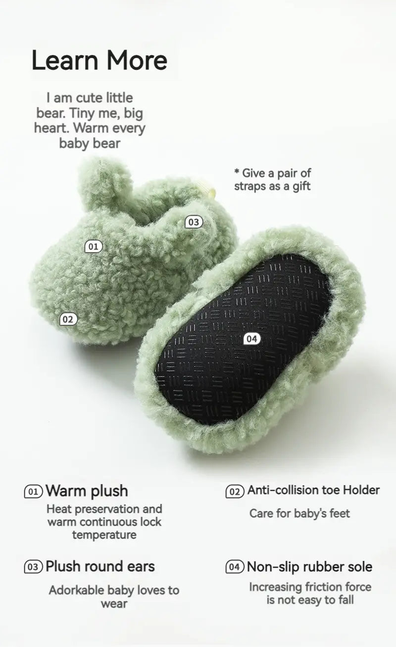 Beautiful Shoe’s Baby Shoes Winter Baby Boy Girl Booties Fluff Soft Toddler Shoes First Lamb Cashmere Anti-Slip Warm