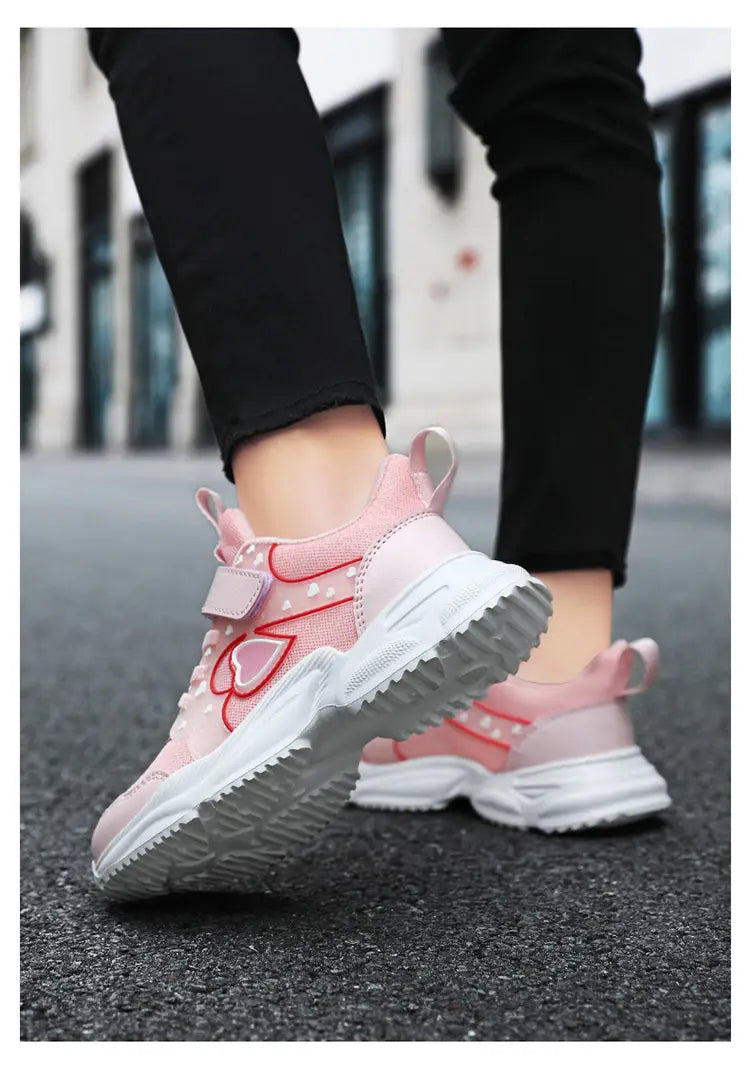 Beautiful Shoe’s Girls Sport Shoes Waterproof Running Shoes Kids Sneakers Tenis Infantil Pink Breathable Antislip