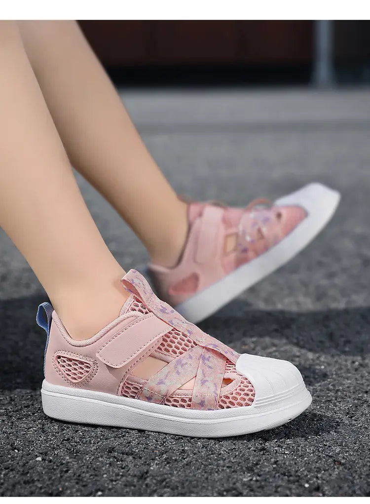 Beautiful Shoe’s Summer Girls Casual Shoes Light Mesh Breathable Sneakers Children Autumn Tenis Cute Female Sport