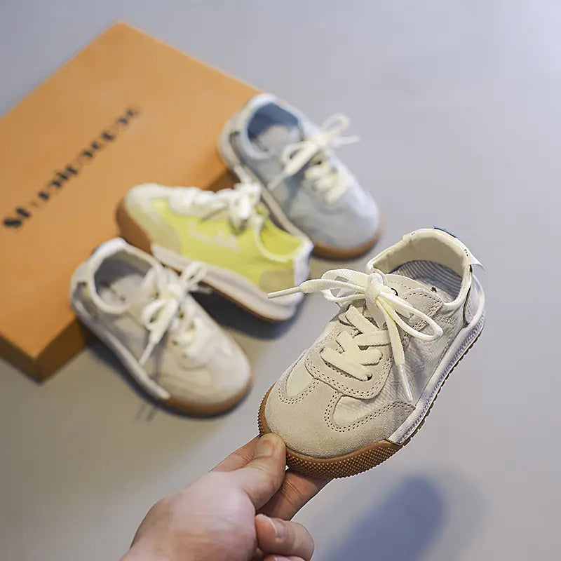 Beautiful Shoe’s Children Genuine Leather Sneakers Baby Quality Casual Shoes Boys Anti-slip Sport Shoes Girls Candy