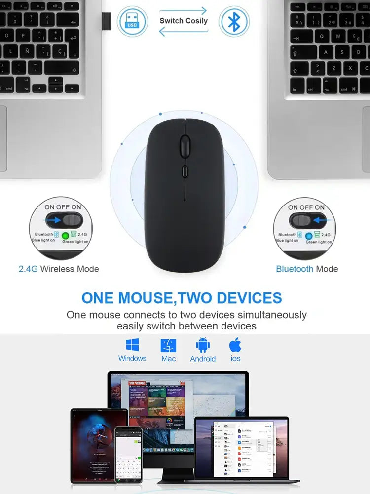 Silent Bluetooth Mouse Marcaron Computer Laptop Optical Mouse Wireless for iPad Samsung Xiaomi Lenovo Tablet Universal