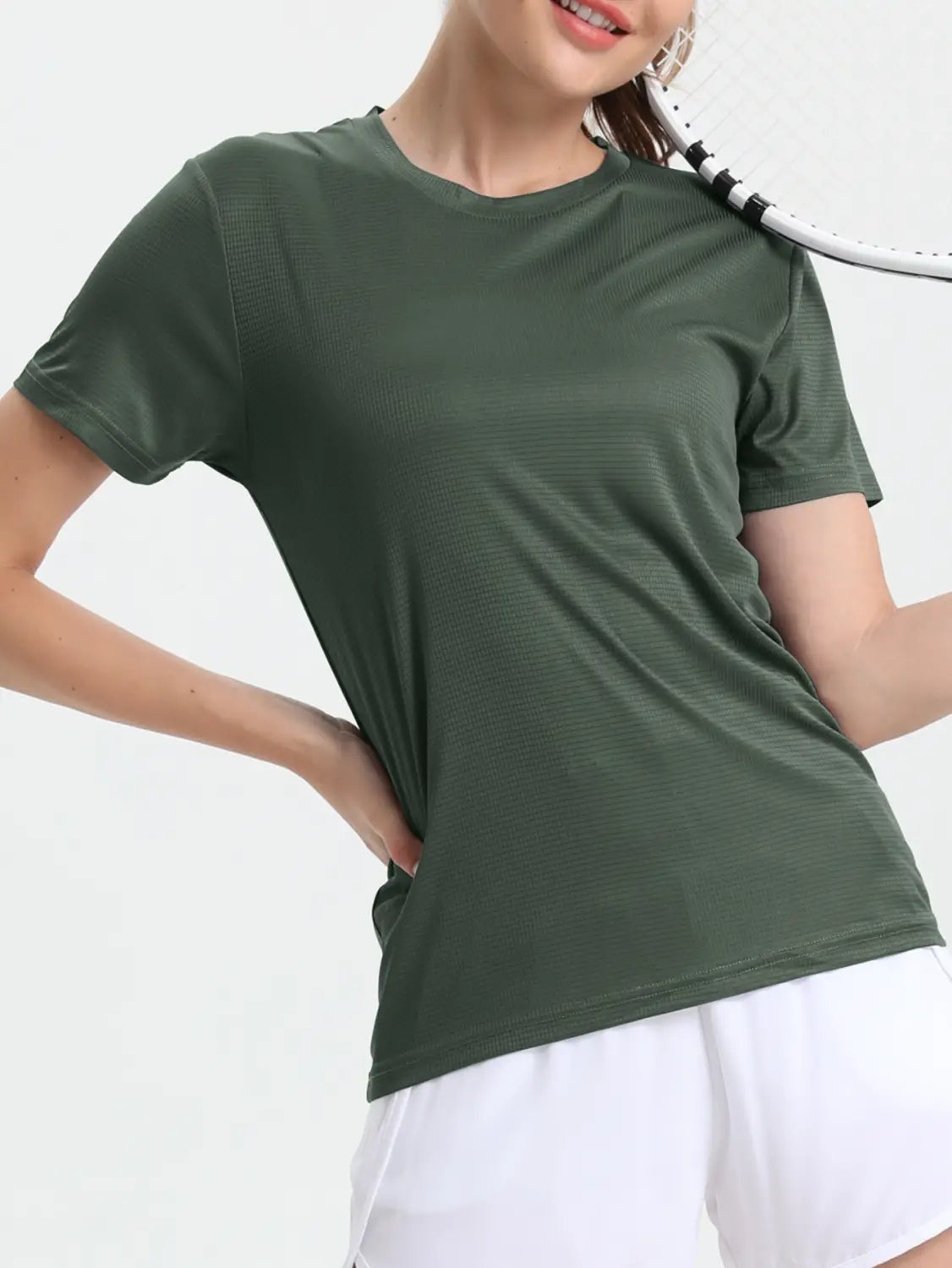 Women’s Solid Color Ultralight Quick Dry Sport T-Shirt,Breathable Lightweight,Running Gym Compression Shirt