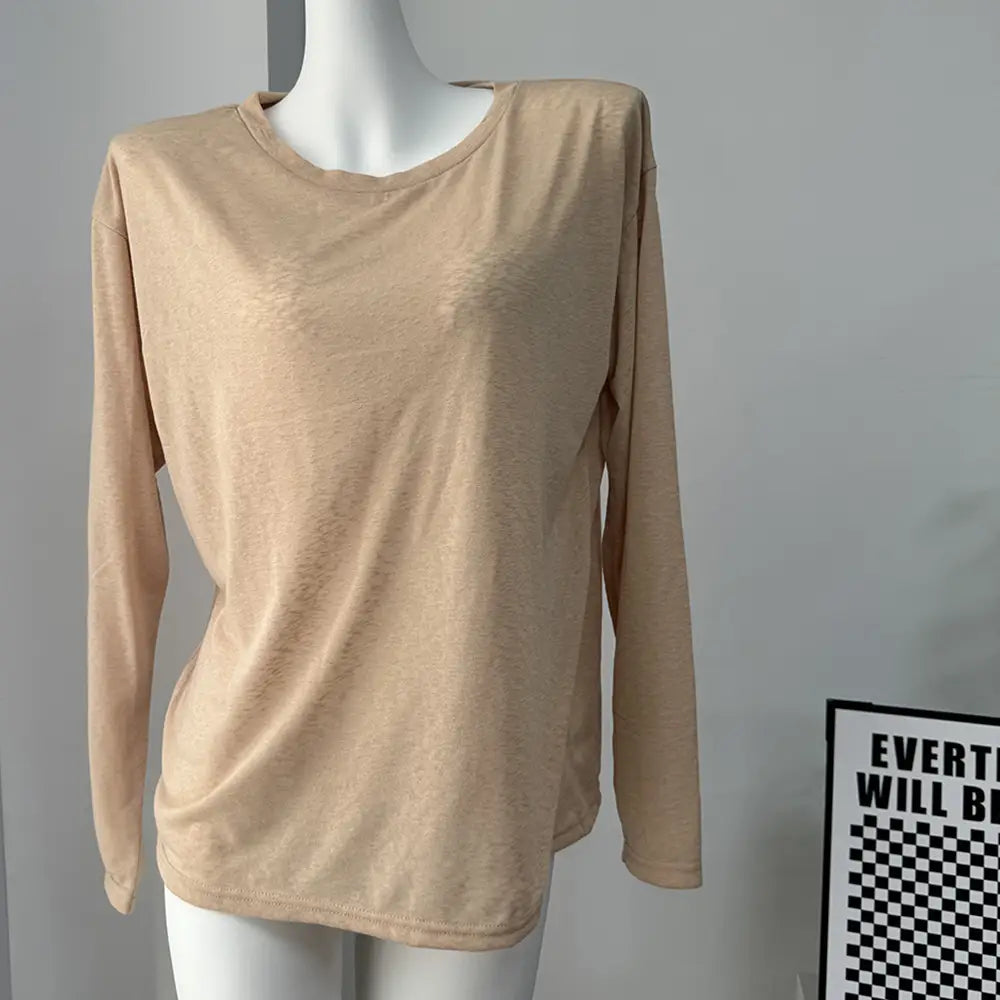 Hirsionsan 2025 Basic soft T Shirts Women Summer autumn Long Sleeves Loose Bottom Tees Ladies Casual Knitted Soft Woman