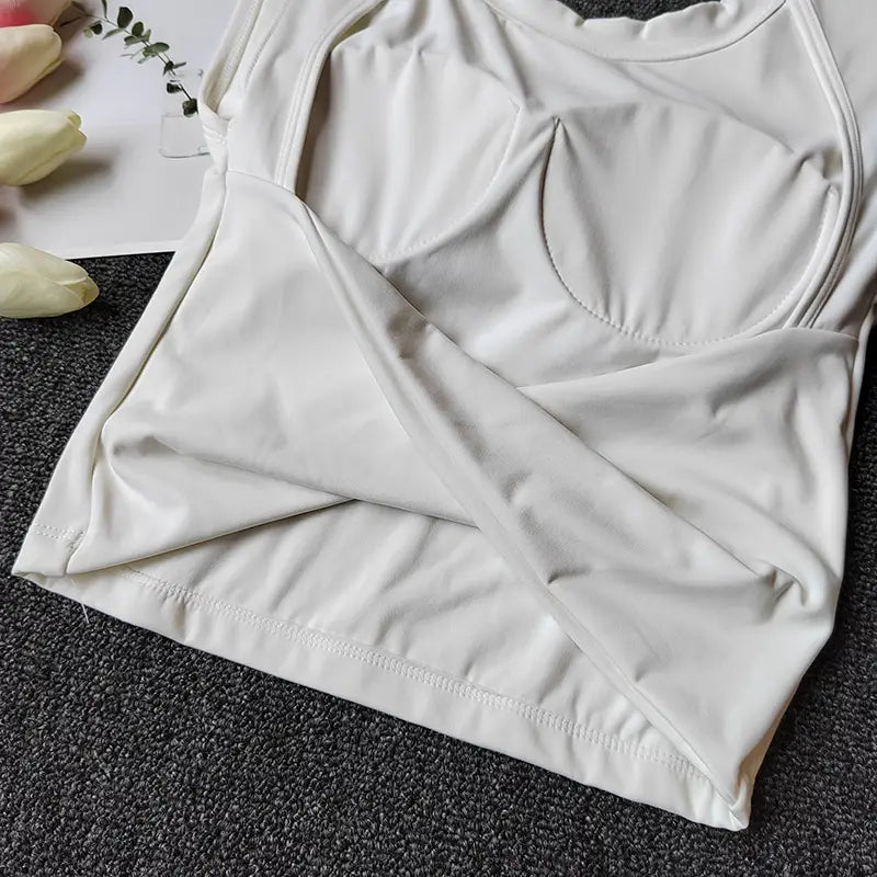 Sexy Short Yoga Top Backless Fixed Chest Pad Sports T-shirt Vest Women’s Tight Quick Drying Slimming Yoga Suit Top