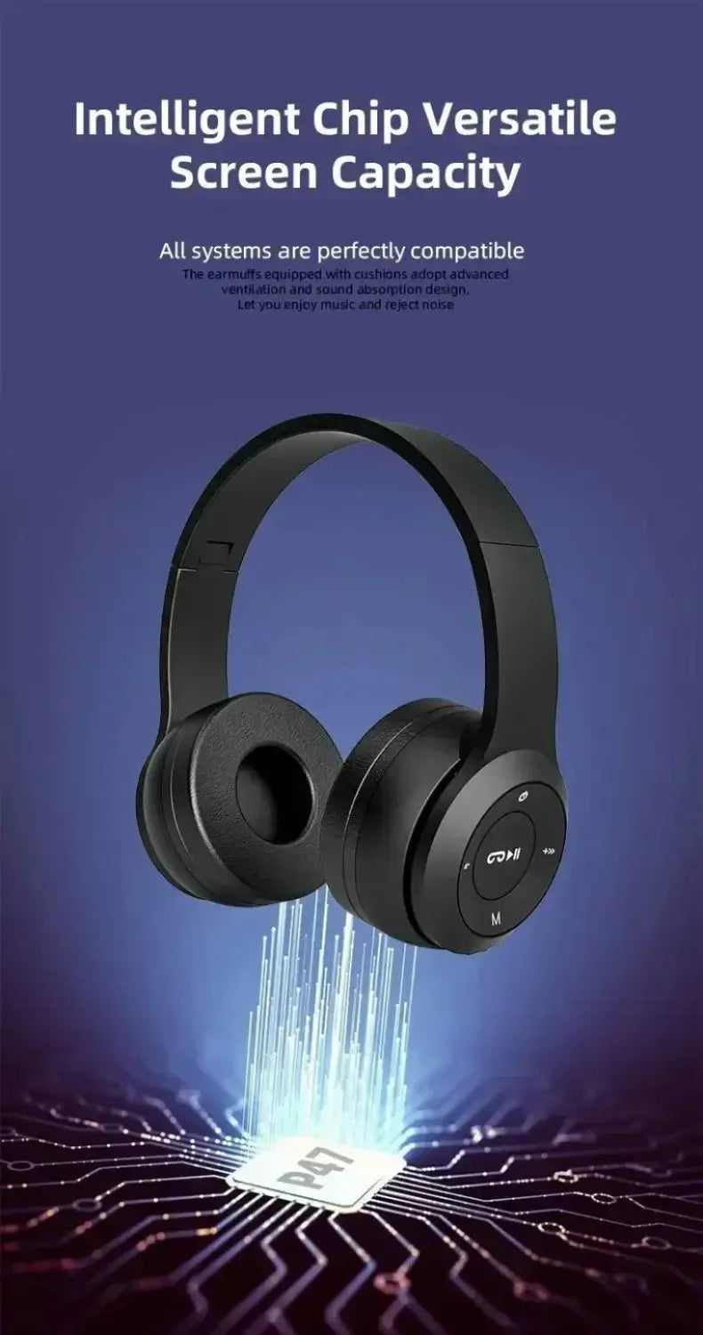 Multifunctional Portable Foldable Headmounted Wireless Bluetooth 5.0 Headset For Bluetooth connection TF Card Wired