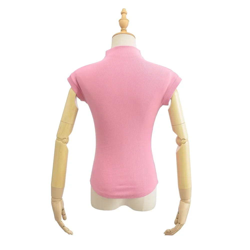 Women Summer Sexy Turtleneck Sleeveless T-Shirts Tops Solid Slim Fit Pullovers Causal Tees Shirts Female Streetwear