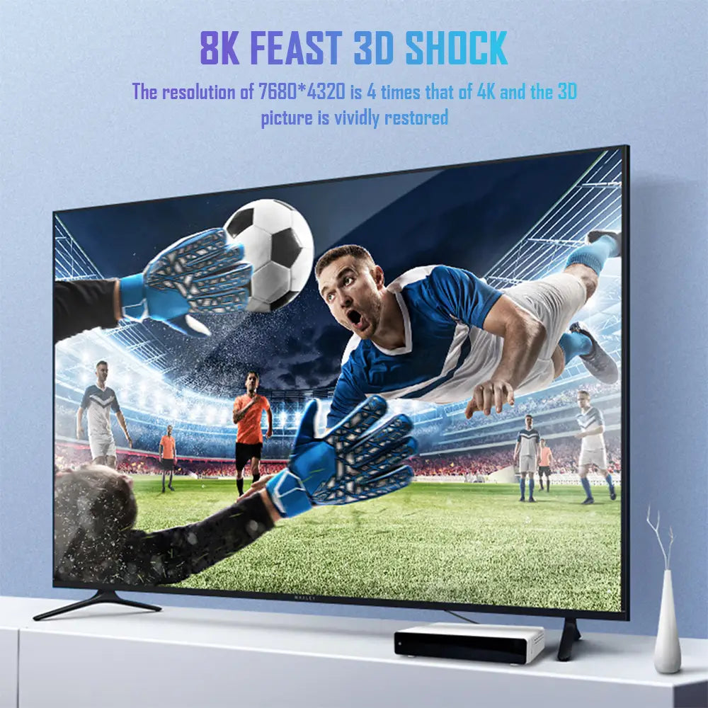 8K HDMI Cable 2.1 48Gbps High Speed HDMI Braided Cord-4K@120Hz 8K@60Hz DTS:X HDCP 2.2 & 2.3 HDR 10 for Compatible