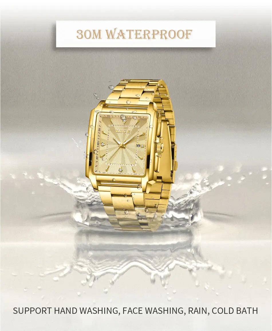 Montre LIGE Luxury Waterproof Quartz Watch for Women Date Display