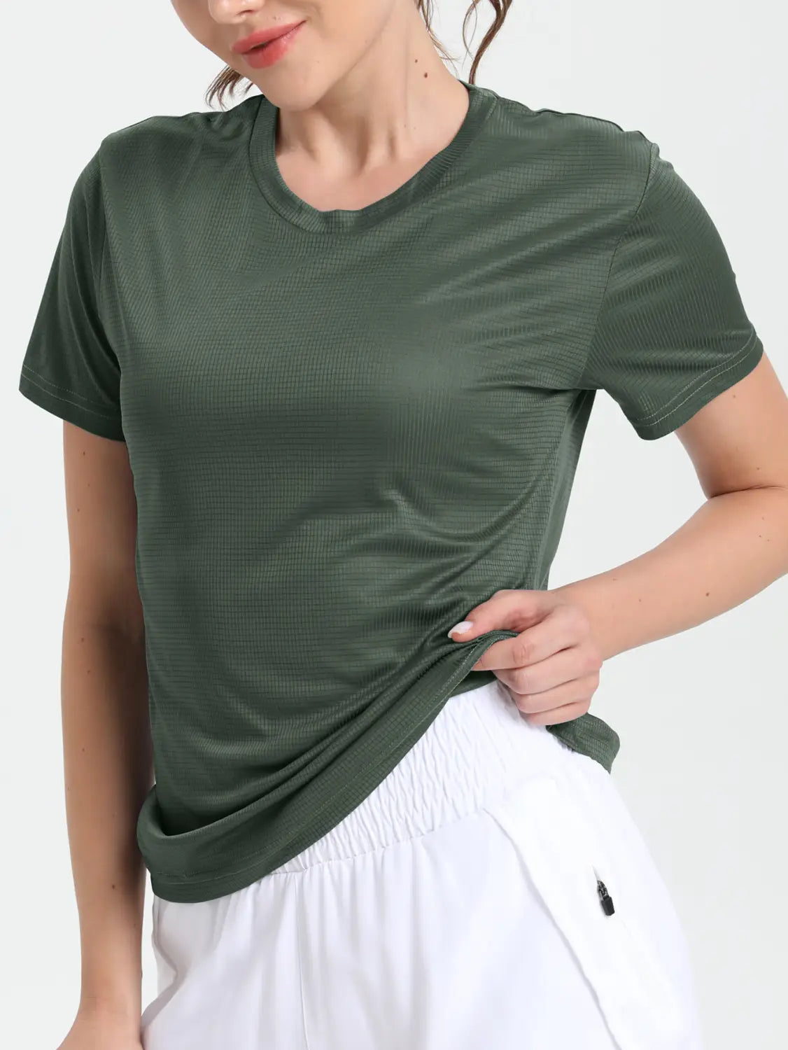 Women’s Solid Color Ultralight Quick Dry Sport T-Shirt,Breathable Lightweight,Running Gym Compression Shirt
